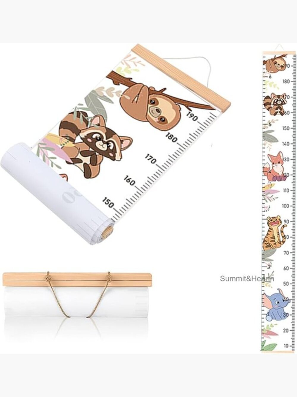 Wooden Framed Canvas Height Chart 8.3x79 Inch Removable Measuring Ruler